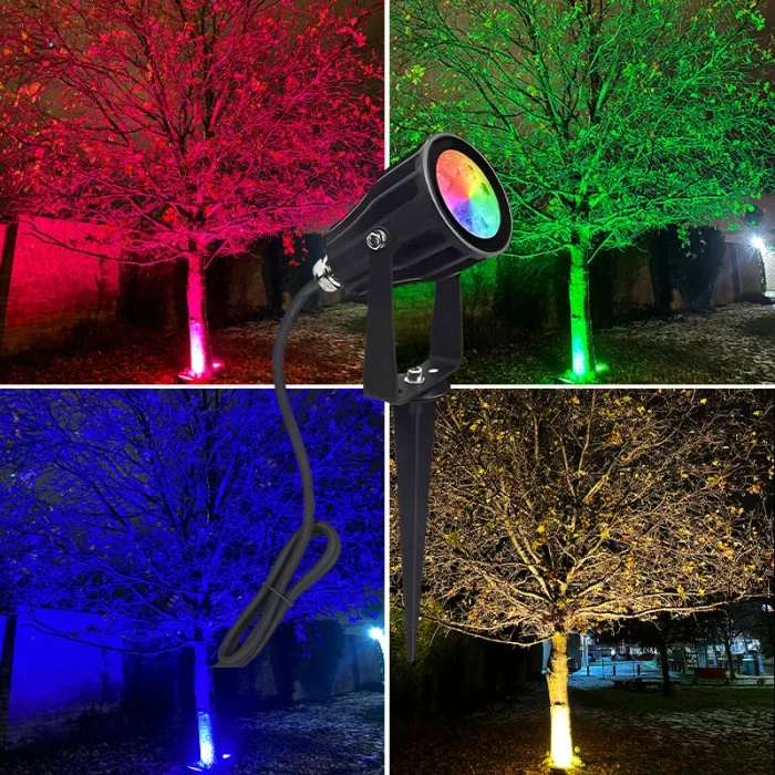 6W RGB+CCT smart LED garden spike light for Christmas or all year round use