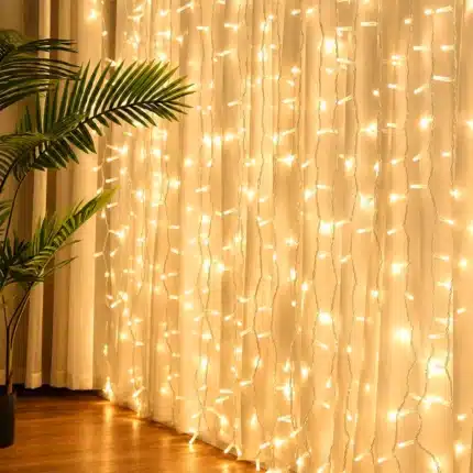 Connectable 6m drop warm white LED indoor curtain lights display
