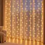 Connectable 6m drop warm white LED indoor curtain lights living room display
