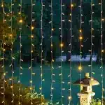 Connectable indoor LED curtain lights 3m drop warm white product image