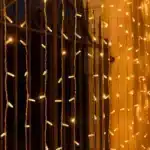 Connectable indoor LED curtain lights 3m drop warm white side angle