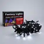 Connectable ice white outdoor Christmas lights black cable
