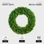 Outdoor evergreen plain Christmas wreath 100cm features