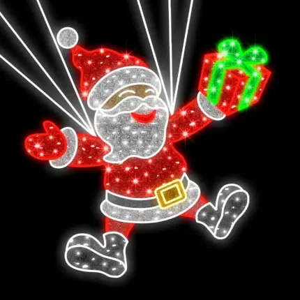 Santa on Parachute Christmas Decoration