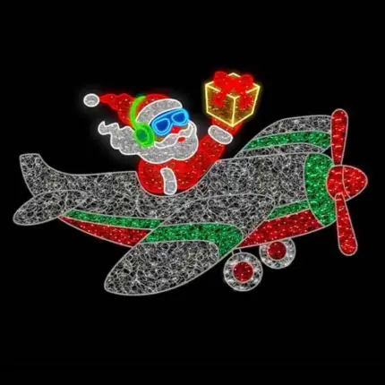 Santa on Plane Christmas Decoration