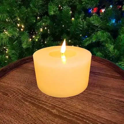 Ivory Battery Operated Christmas Wax Candle