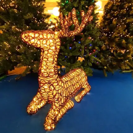 Large Sitting LED Reindeer Outdoor Christmas Decoration