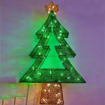 Pre Lit Mesh Fabric Christmas Tree