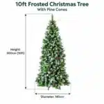 10ft frosted hook on artificial Christmas tree dimensions