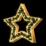 2D Golden Christmas Star Decoration