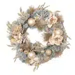 Frosted Champagne and Magnolia Christmas Wreath 75CM