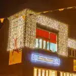 Connectable LED curtain lights 3m drop warm white with ice white flash product image