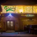 Connectable LED curtain lights 1.5m warm white with ice white flash side angle