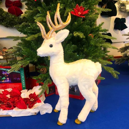 White Standing Deer Christmas Decoration