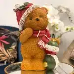 Teddy Bear With Baubles Christmas Table Decoration