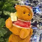 Teddy Bear With Gift Box Christmas Table Decoration