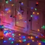 100 LED multicolour battery operated outdoor Christmas lights indoor display