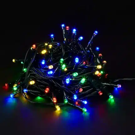100 LED multicolour battery operated outdoor Christmas lights product image