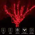 100 LED red battery operated outdoor Christmas lights features