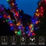200 LED multicolour with twinkle battery operated Christmas lights features