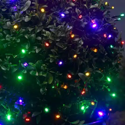 200 LED multicolour with twinkle battery operated Christmas lights outdoor tree display