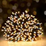 200 LED warm white with ice white flash battery operated Christmas lights gallery image