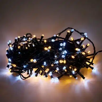 200 LED warm white with ice white flash battery operated Christmas lights product image