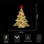 2D red star tree Christmas decoration size and features