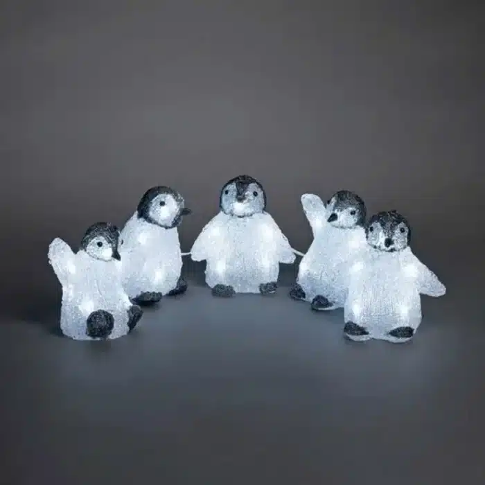 Acrylic baby penguins outdoor Christmas decoration set gallery image