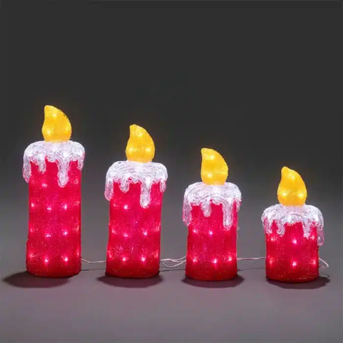 Christmas candles set outdoor decoration made from acrylic