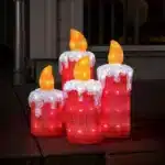 Christmas candles set outdoor decoration made from acrylic with 144 ice white LED lights