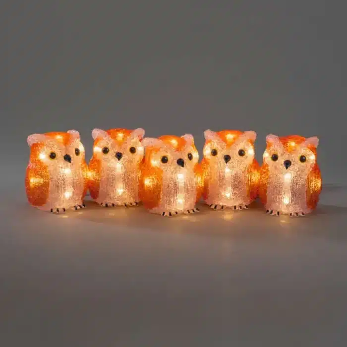 Acrylic owls family outdoor Christmas decoration set gallery image