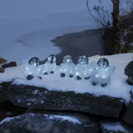 Acrylic baby penguins outdoor Christmas decoration set white lighting
