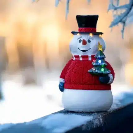 Battery operated snowman Christmas decoration for outdoor use
