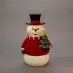 Battery operated snowman outdoor Christmas decoration unlit view