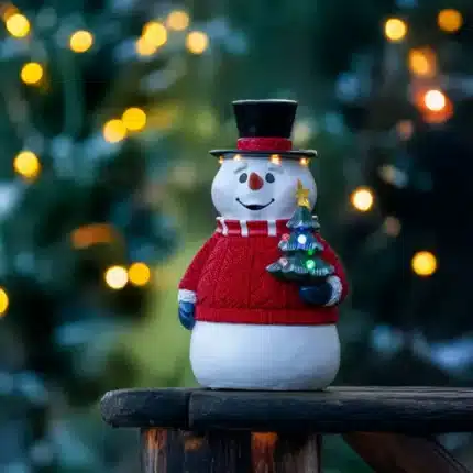 Battery operated snowman outdoor Christmas decoration with timer function