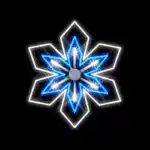 Blue snowflake with chasing effect 2D Christmas decoration for outdoor use