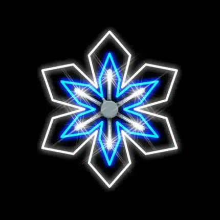 Blue snowflake with chasing effect 2D Christmas decoration for outdoor use