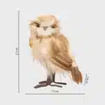 Brown furry owl indoor Christmas decoration with smooth head 27cm tall dimensions
