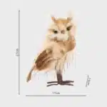 Brown furry owl with pointed ears indoor Christmas decoration 27cm tall dimensions