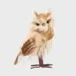 Brown furry owl with pointed ears indoor Christmas decoration 27cm tall product