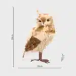 Brown furry owl with pointed ears indoor Christmas decoration 50cm tall dimensions