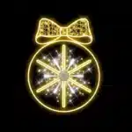 Chasing effect Christmas bauble with bow 2D decoration for outdoor use
