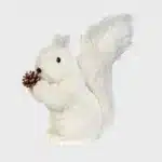 Fluffy squirrel with pine cone indoor Christmas decoration 26cm tall