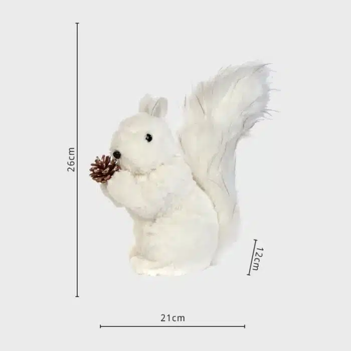 Fluffy squirrel with pine cone Christmas decoration 26cm dimensions
