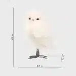 Furry long hair owl with smooth head Christmas decoration dimensions