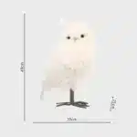 Furry long hair owl with pointed ears indoor Christmas decoration dimensions