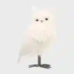 Furry long hair owl with pointed ears indoor Christmas decoration product view