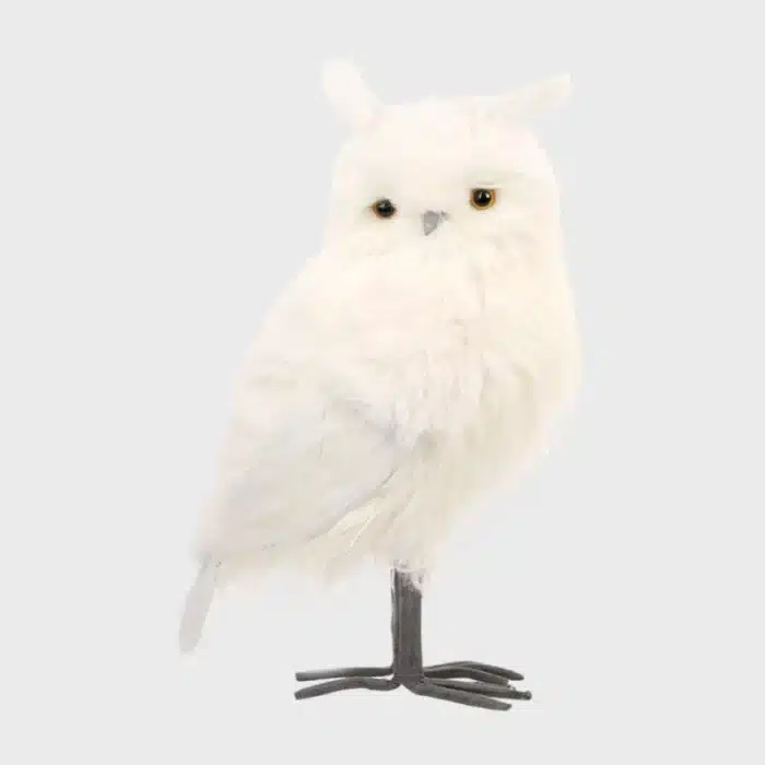 Furry long hair owl with pointed ears indoor Christmas decoration product view