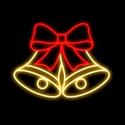 LED bells & bow 2D Christmas decoration for outdoor use